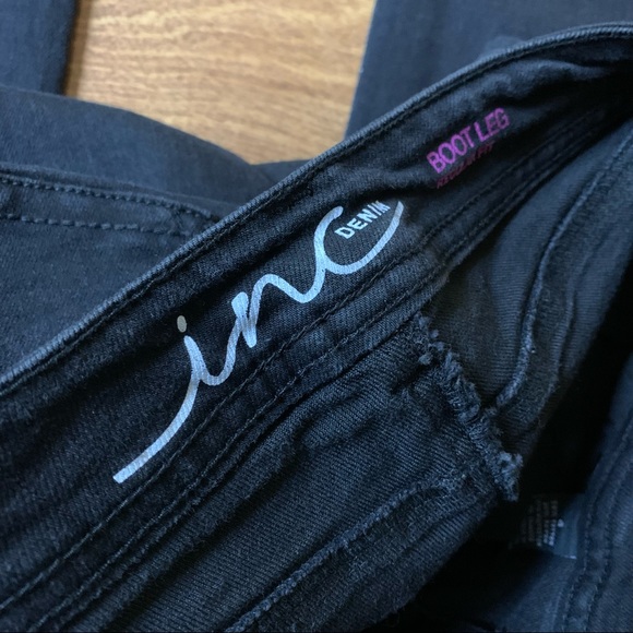 INC Denim Women’s Dark Wash Black Denim Bootleg Bootcut Jeans size 4 - Picture 4 of 8